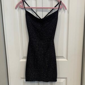 Black Sparkle Mini Dress